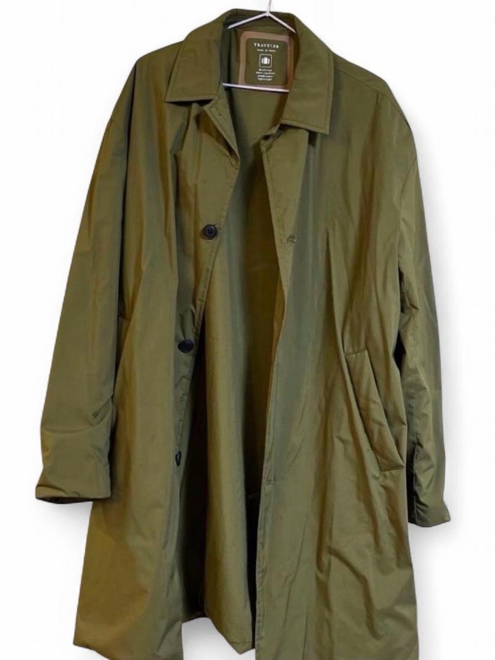 Zara olive green traveler made to move long jacket